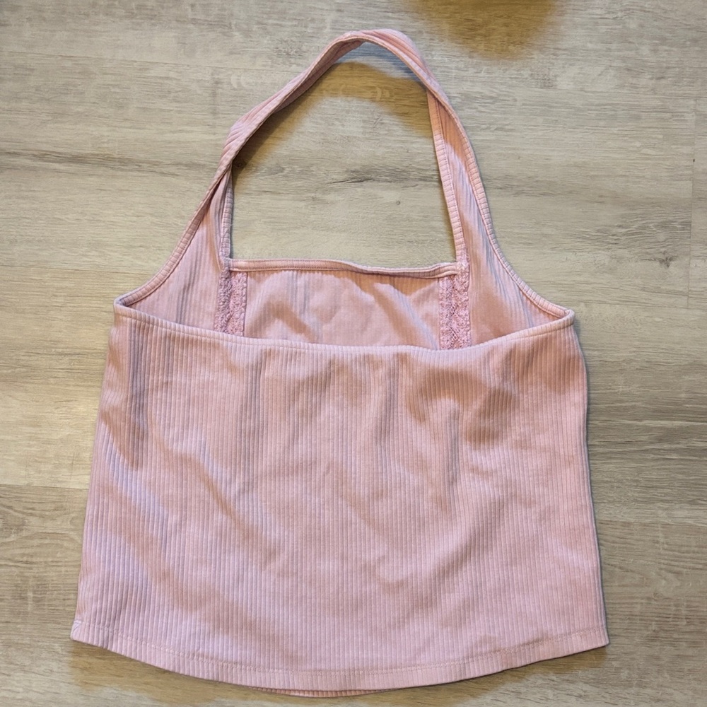 American Eagle Outfitters Light Pink Ribbed Tank Top - Picture 2 of 2